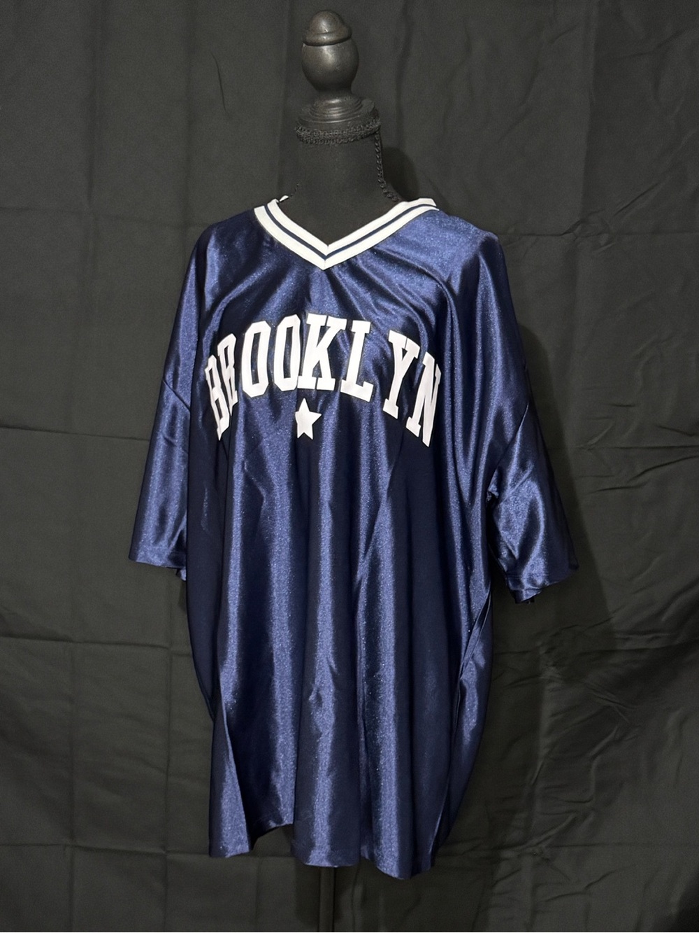 Mighty Fine Navy Blue "Brooklyn" Jersey with White Trim
